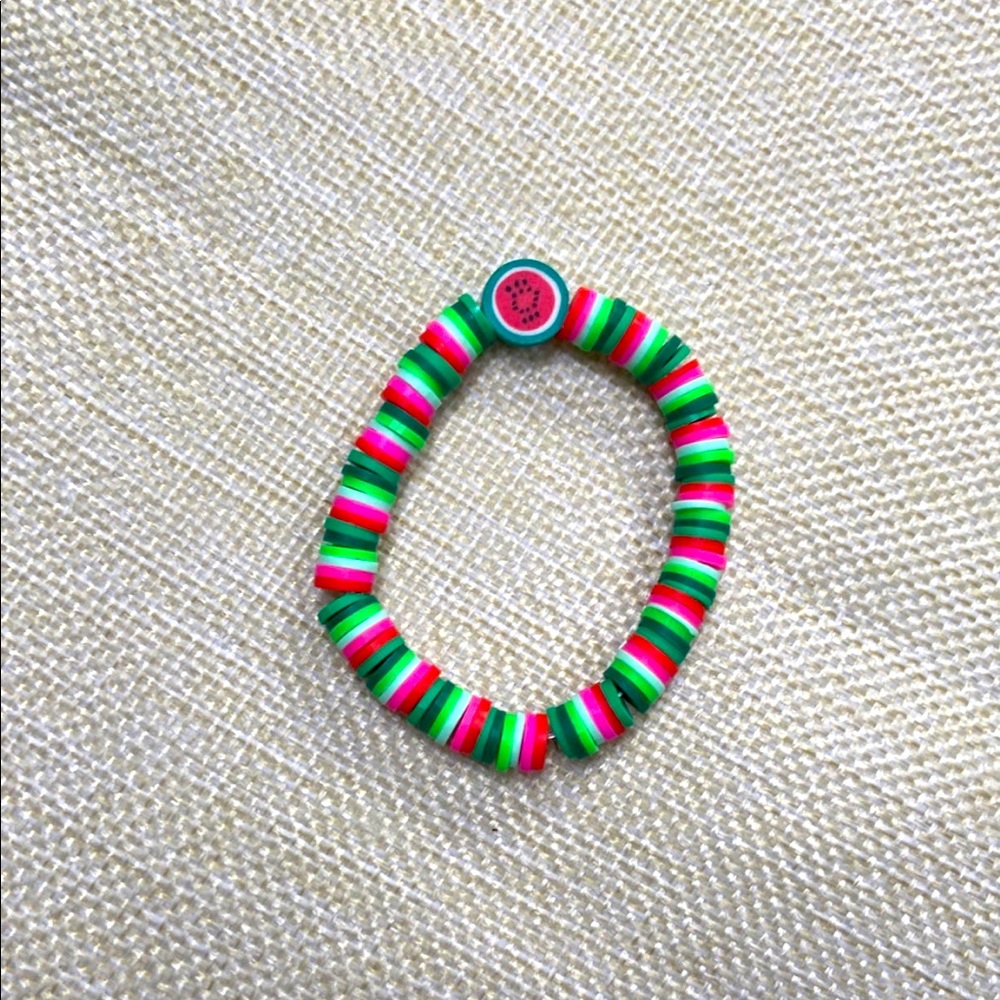 Watermelon bead bracelet.